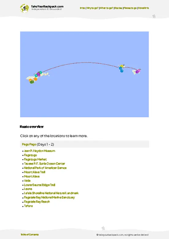 example page 4 from our offline Travel Guide for American Samoa